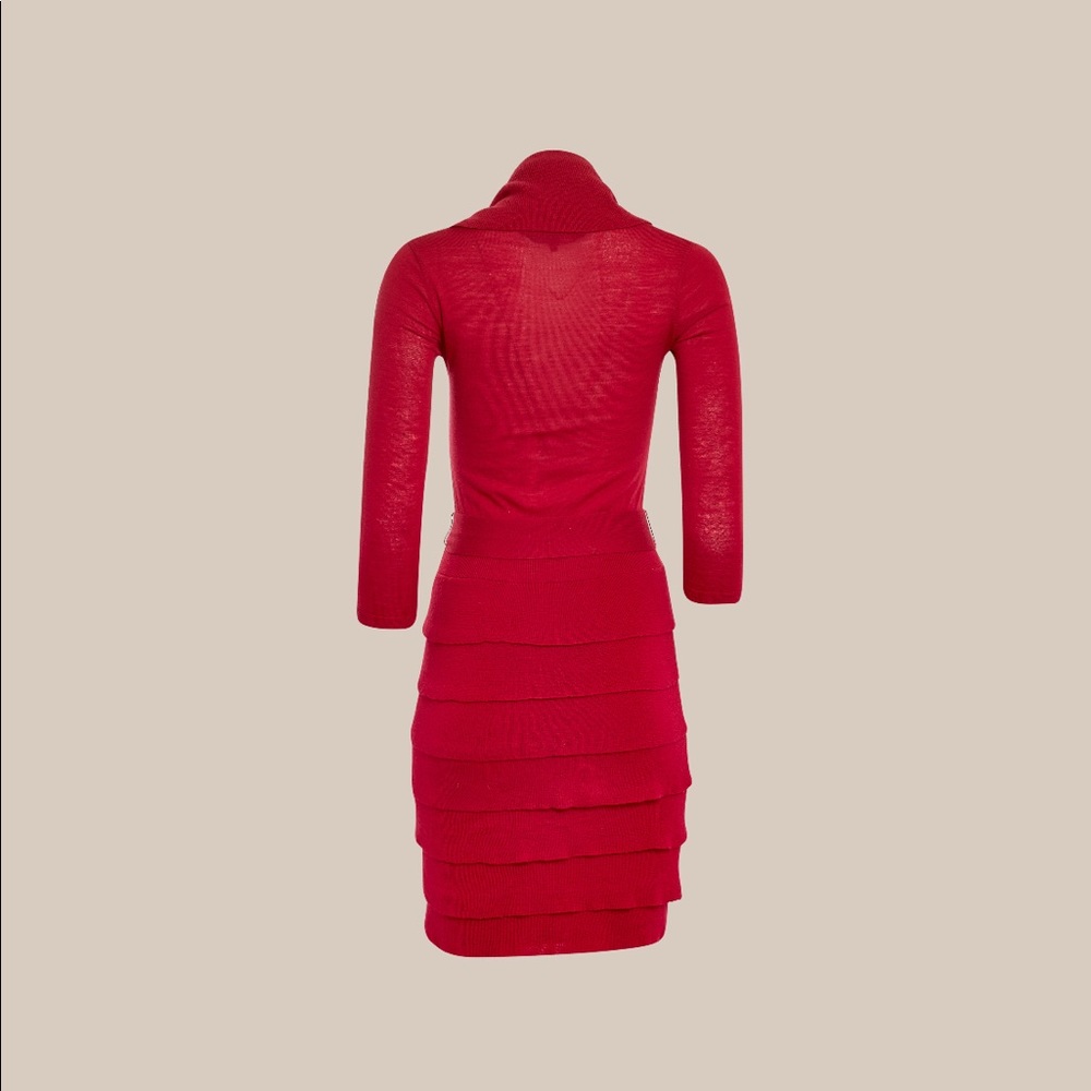 BCBGMaxAzria red wool jersey dress - Picture 2 of 5